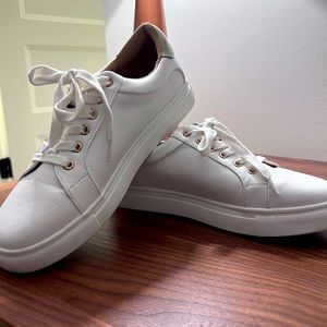 Loft White Leather (faux?) sneakers. Size 7